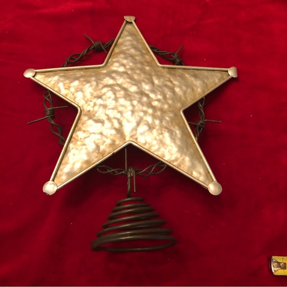 Christmas Silver Metal Star Tree Topper - Picture 1 of 5